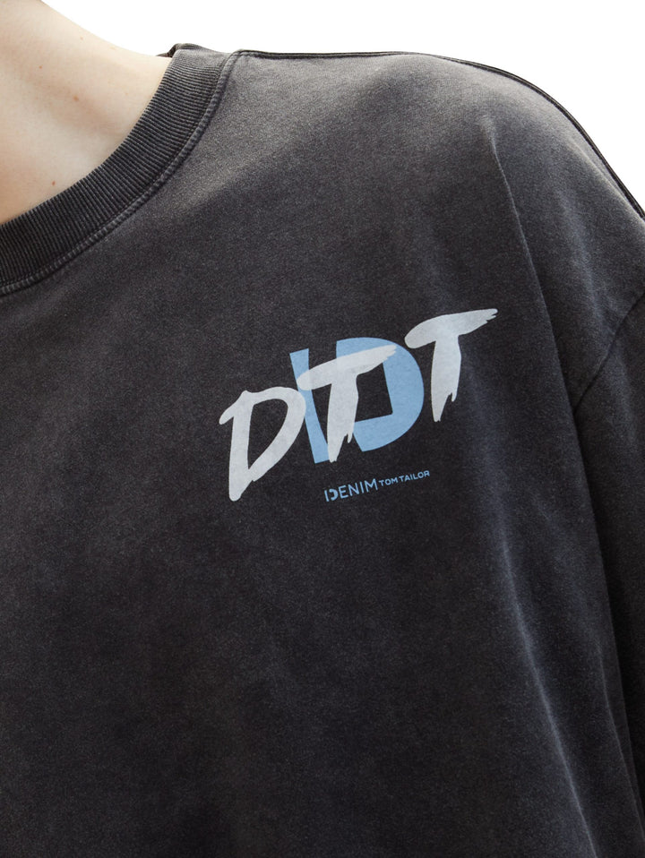 Oversized T-shirt with a print - Black