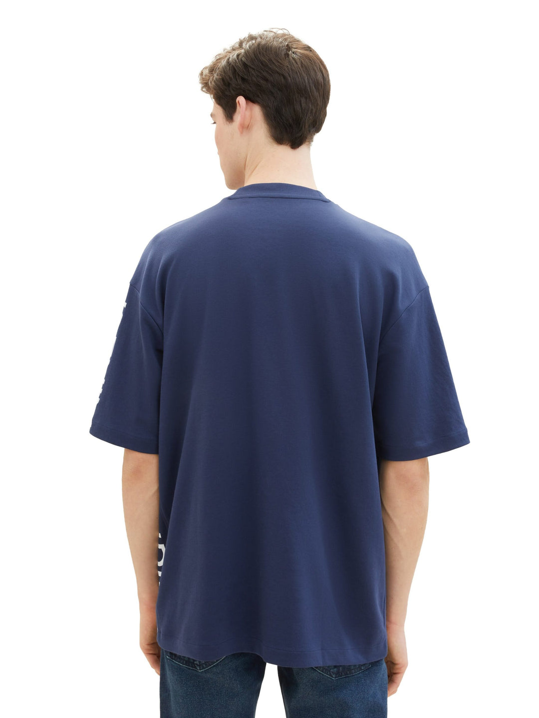 Oversized T-shirt with a text print - Blue
