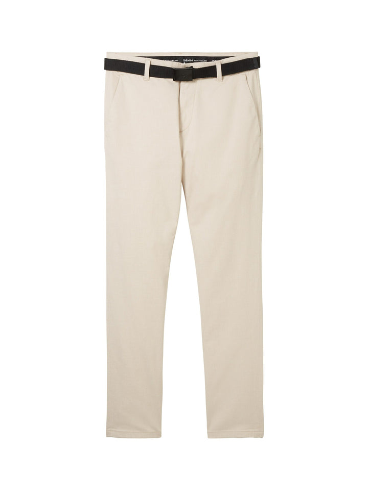 Slim chinos with a belt - Brown