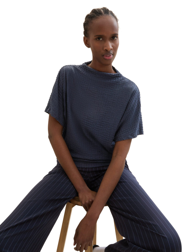 T-shirt in a crinkled look - Blue