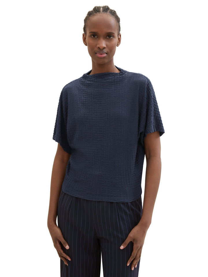 T-shirt in a crinkled look - Blue