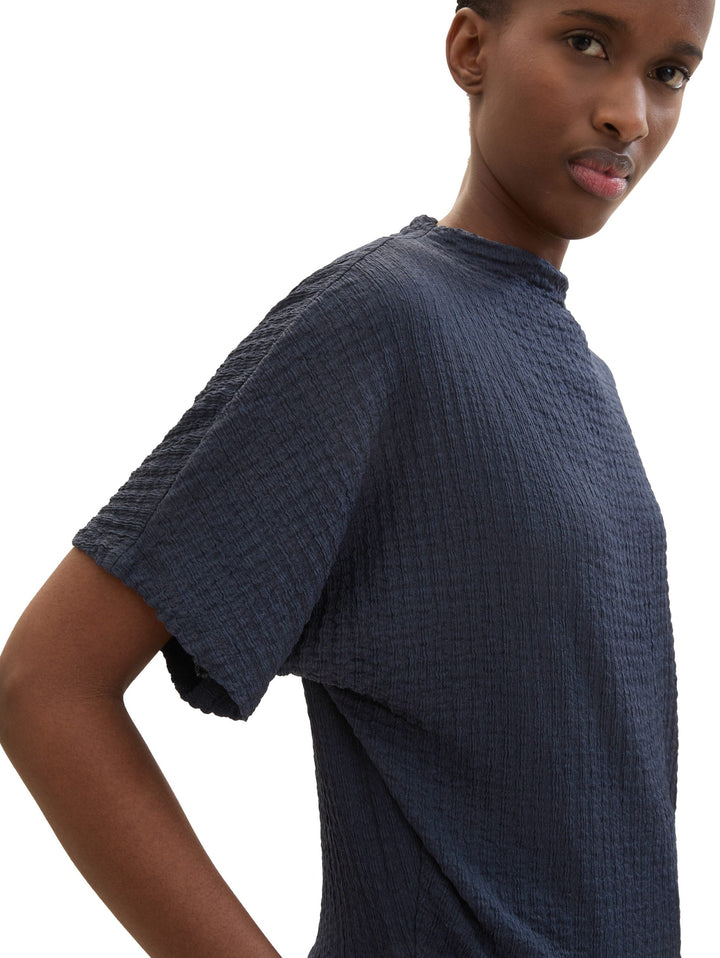 T-shirt in a crinkled look - Blue