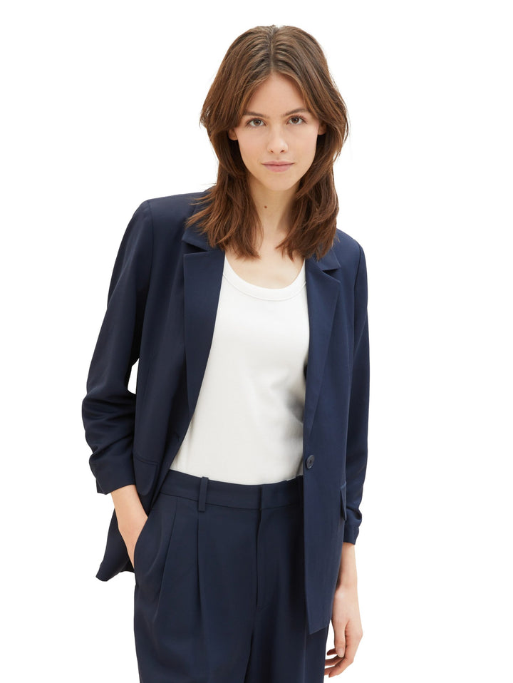 Blazer with gathered sleeves - Blue