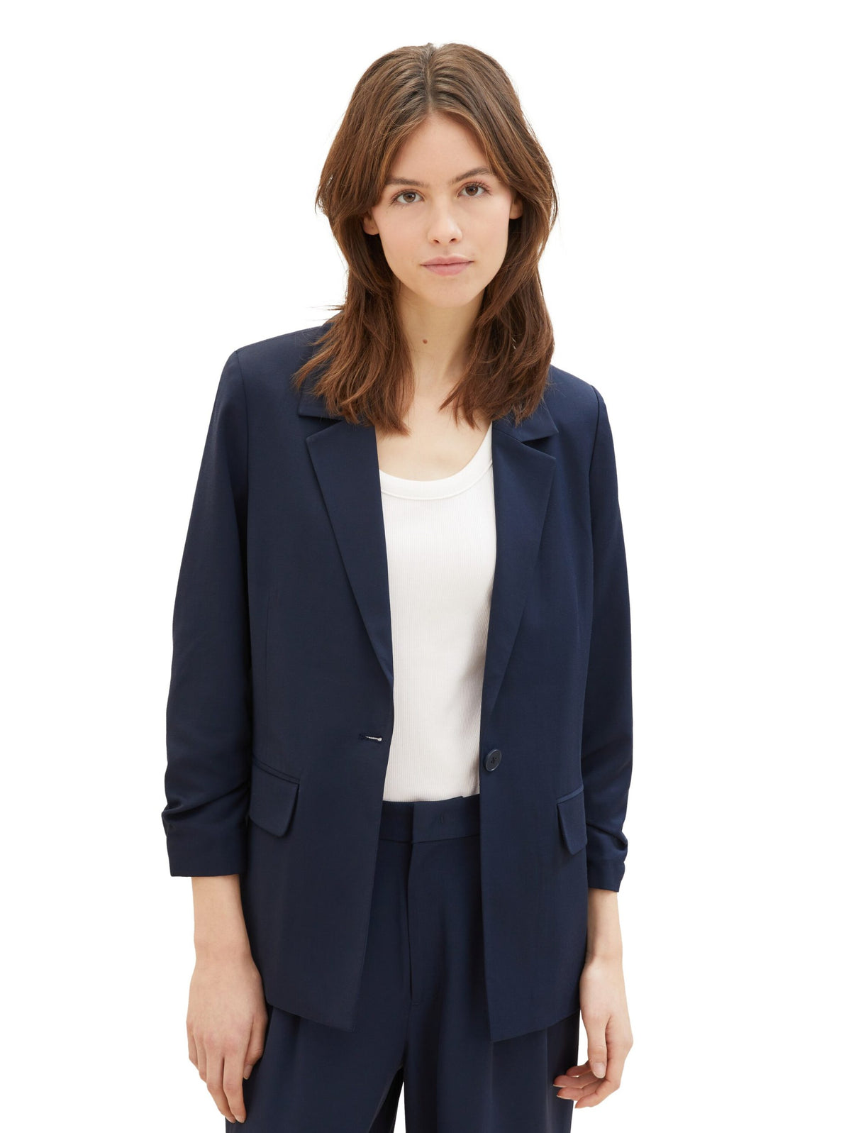 Blazer with gathered sleeves - Blue