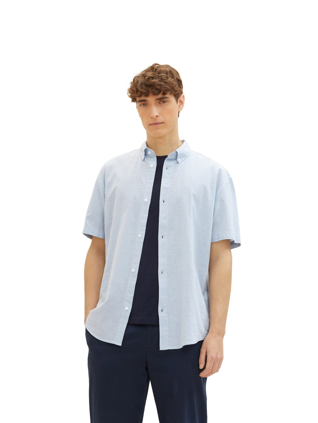 Basic short-sleeved shirt - Blue