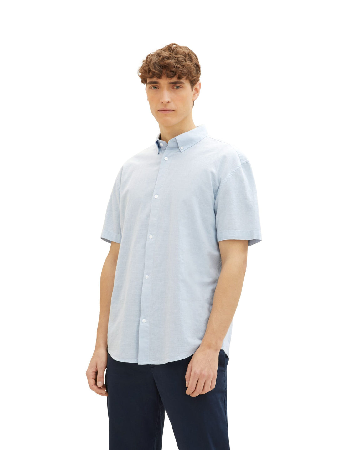 Basic short-sleeved shirt - Blue