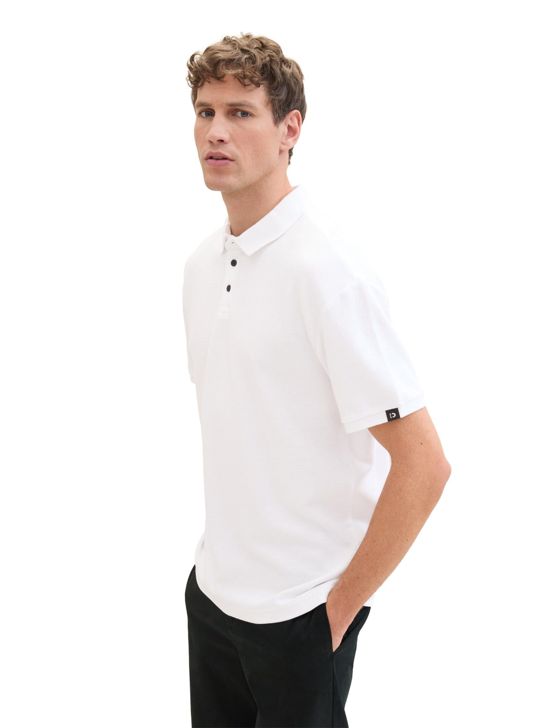 Relaxed polo shirt with organic cotton - White