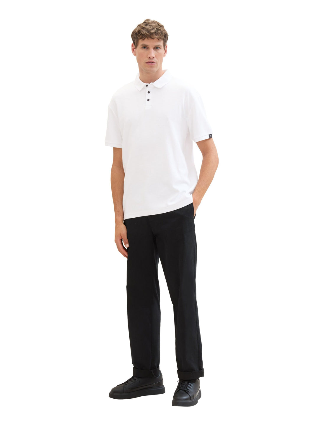 Relaxed polo shirt with organic cotton - White