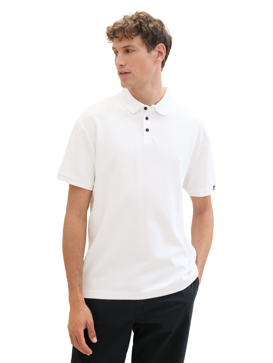 Relaxed polo shirt with organic cotton - White