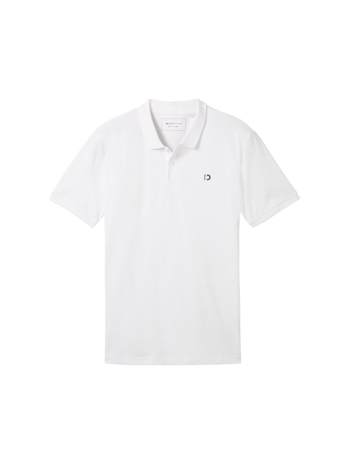 Basic polo shirt with a logo print - White