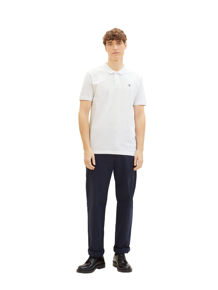 Basic polo shirt with a logo print - White