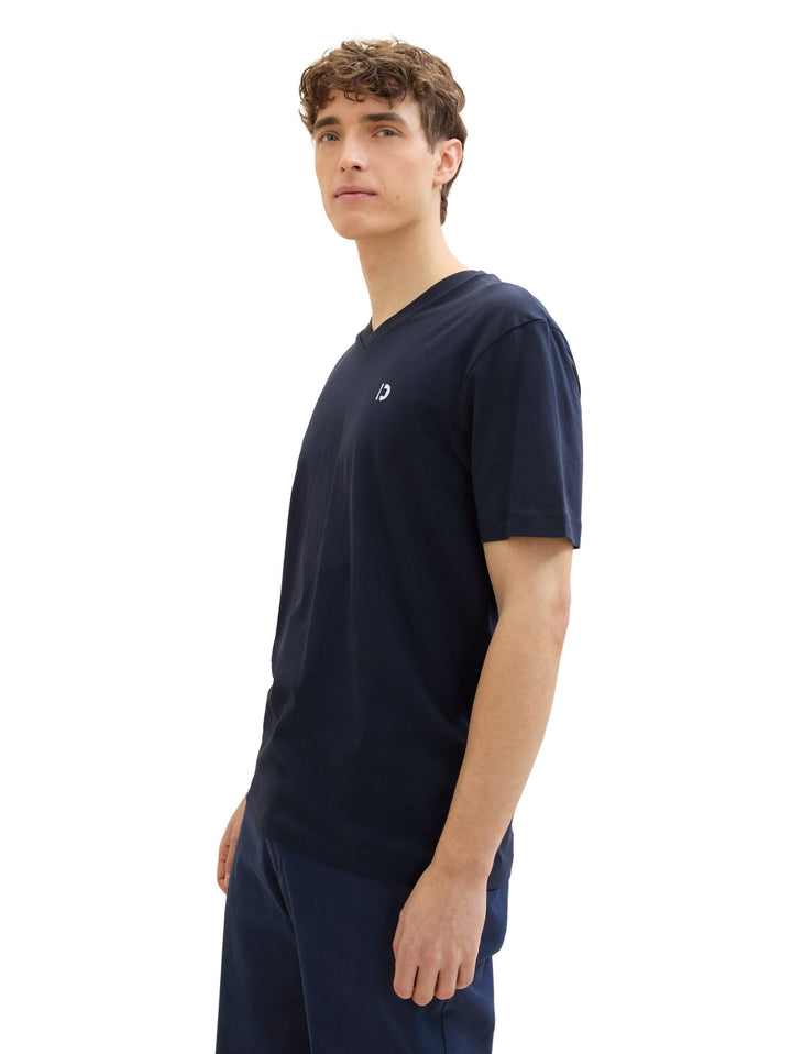 Basic T-shirt with a logo print - Blue