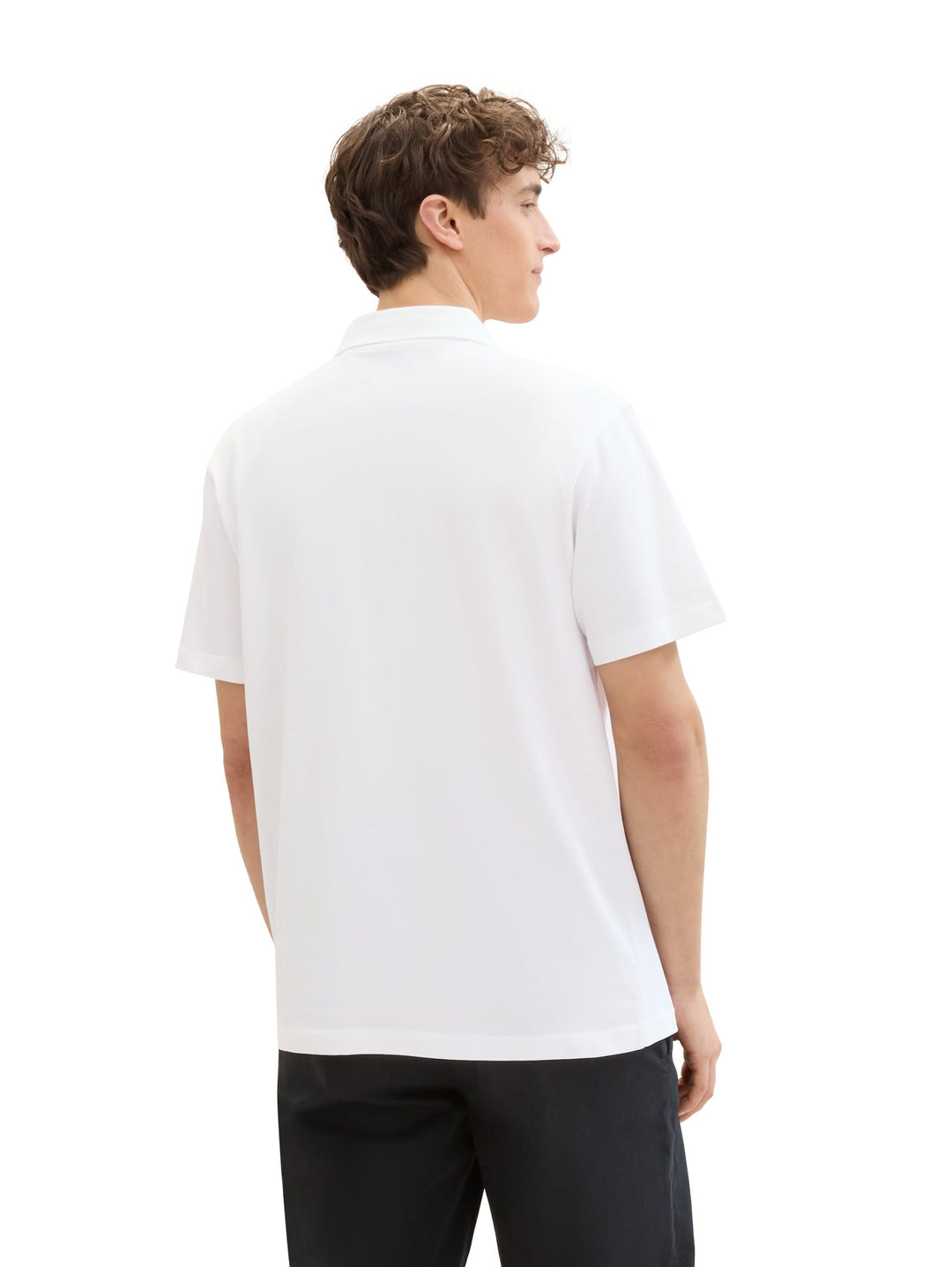 Relaxed polo shirt with a logo print - White