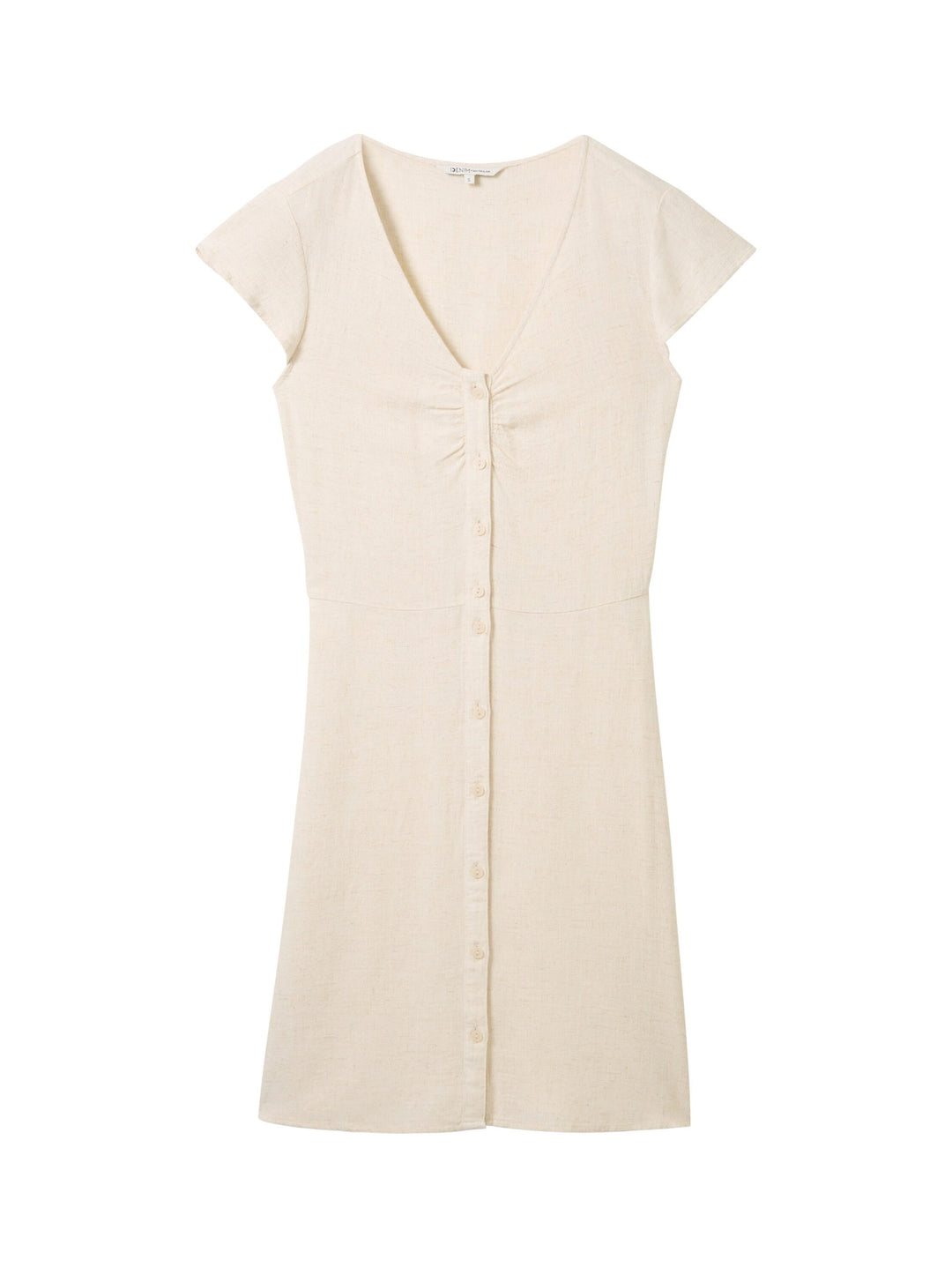 Mini dress with linen - White