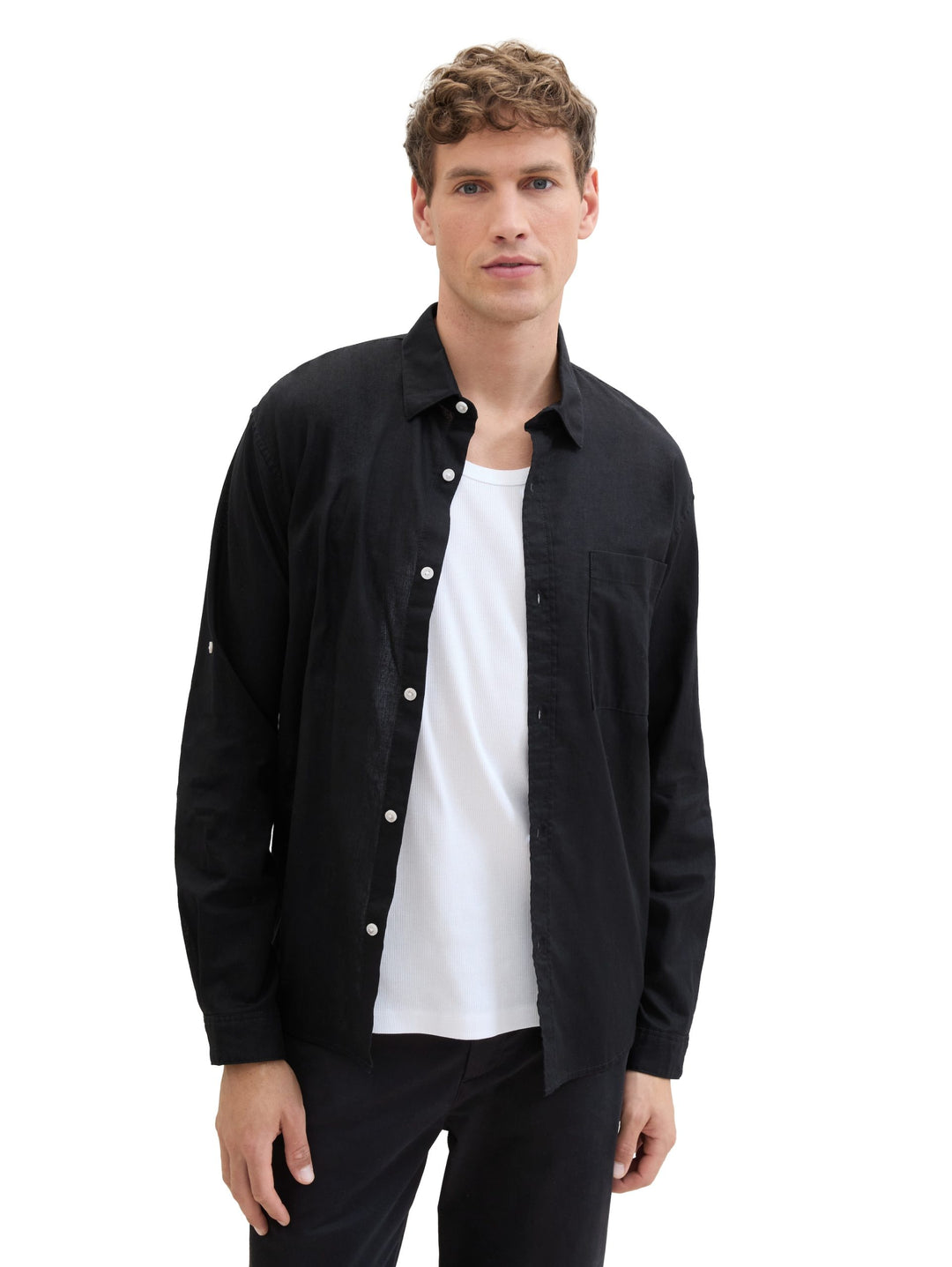 Relaxed long-sleeved T-shirt - Black