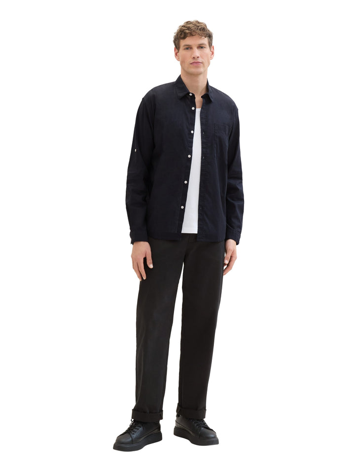 Relaxed long-sleeved T-shirt - Black