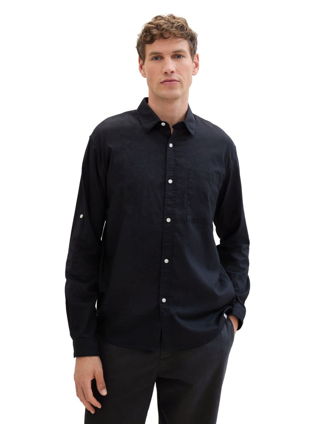 Relaxed long-sleeved T-shirt - Black