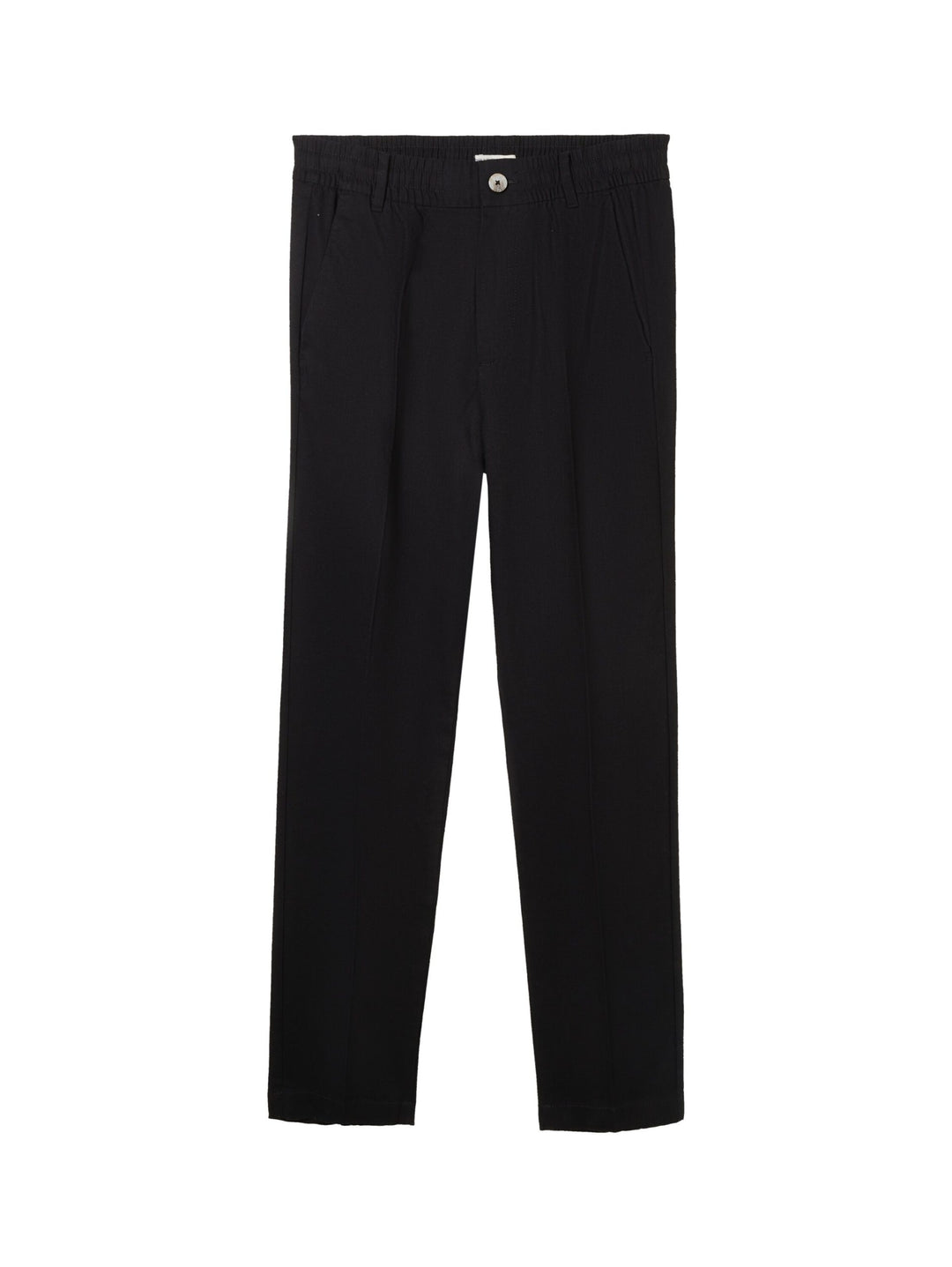 Relaxed tapered trousers with linen - Black