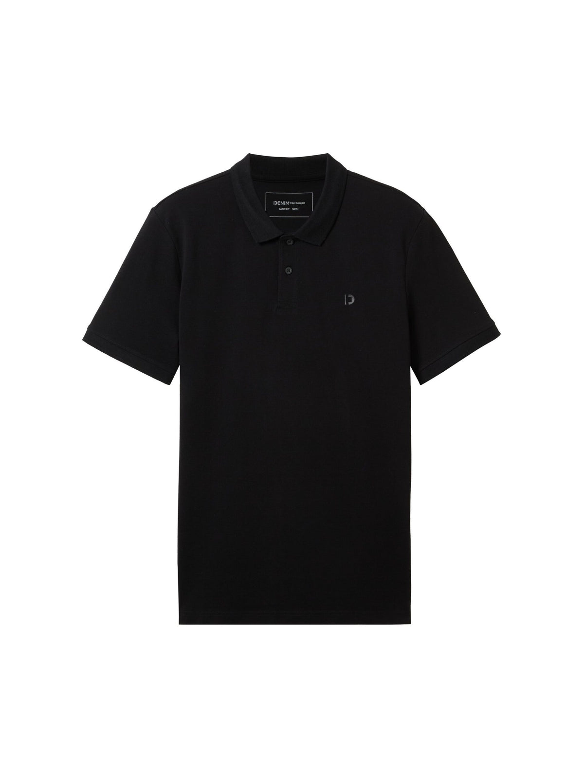 Basic polo shirt with a logo print - Black