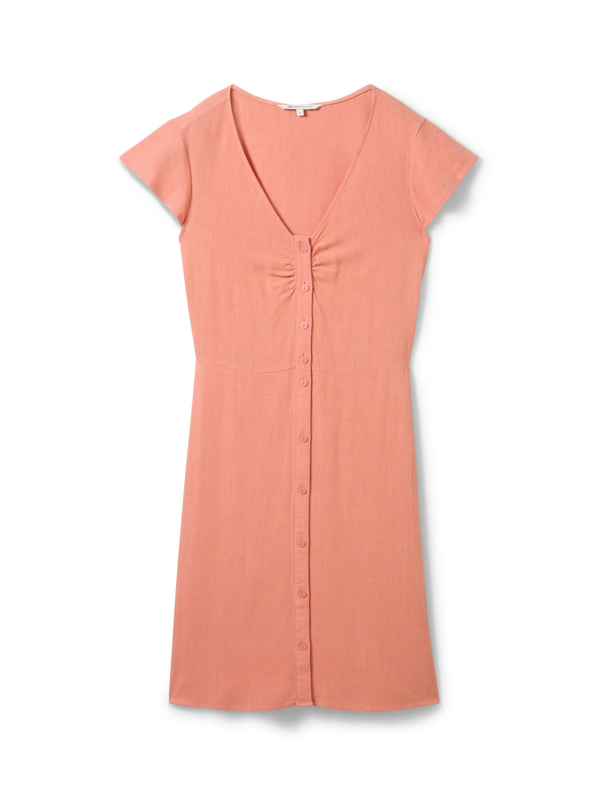 Mini dress with linen - Orange