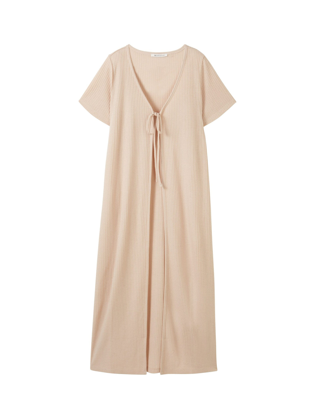 Long cardigan with a waffle texture - Beige
