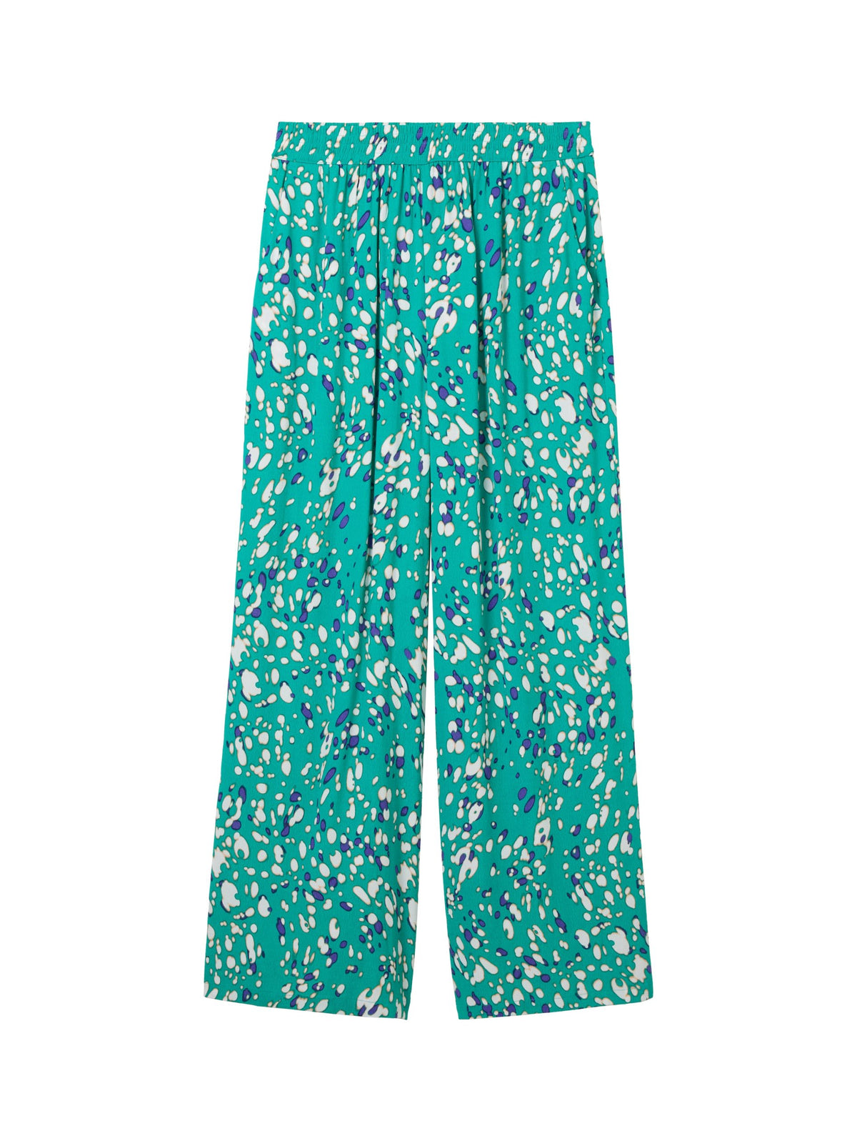 Flowing culottes with a print - Green