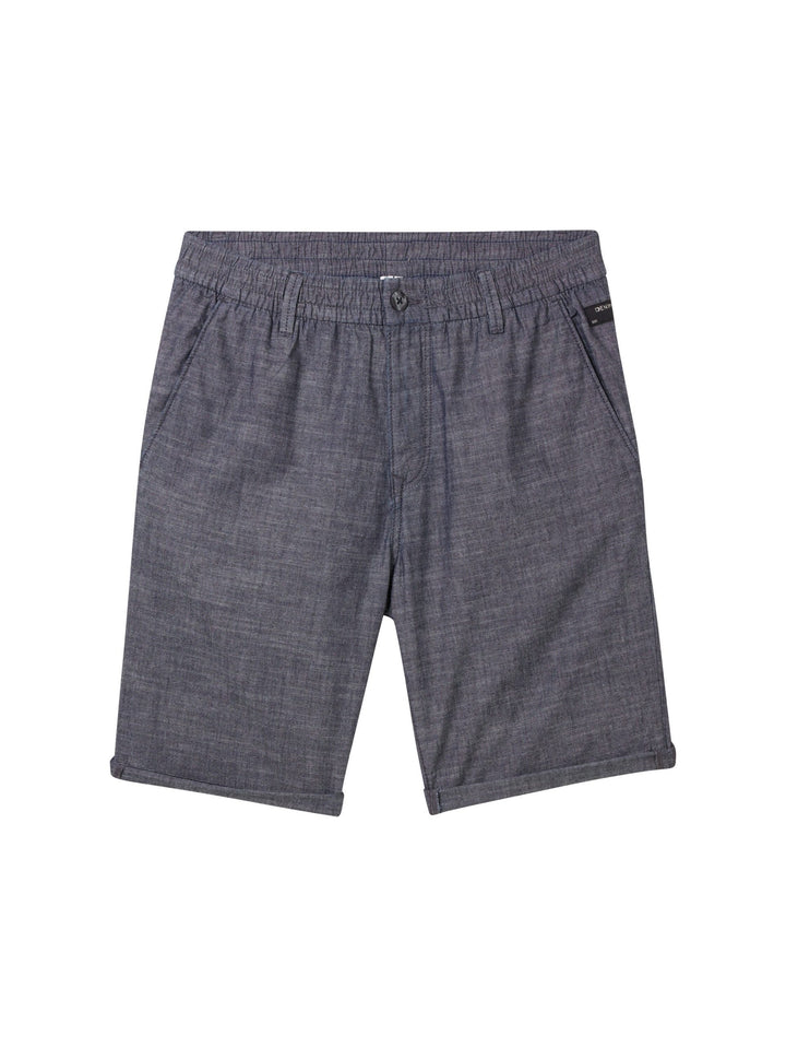 Regular chambray shorts - Blue