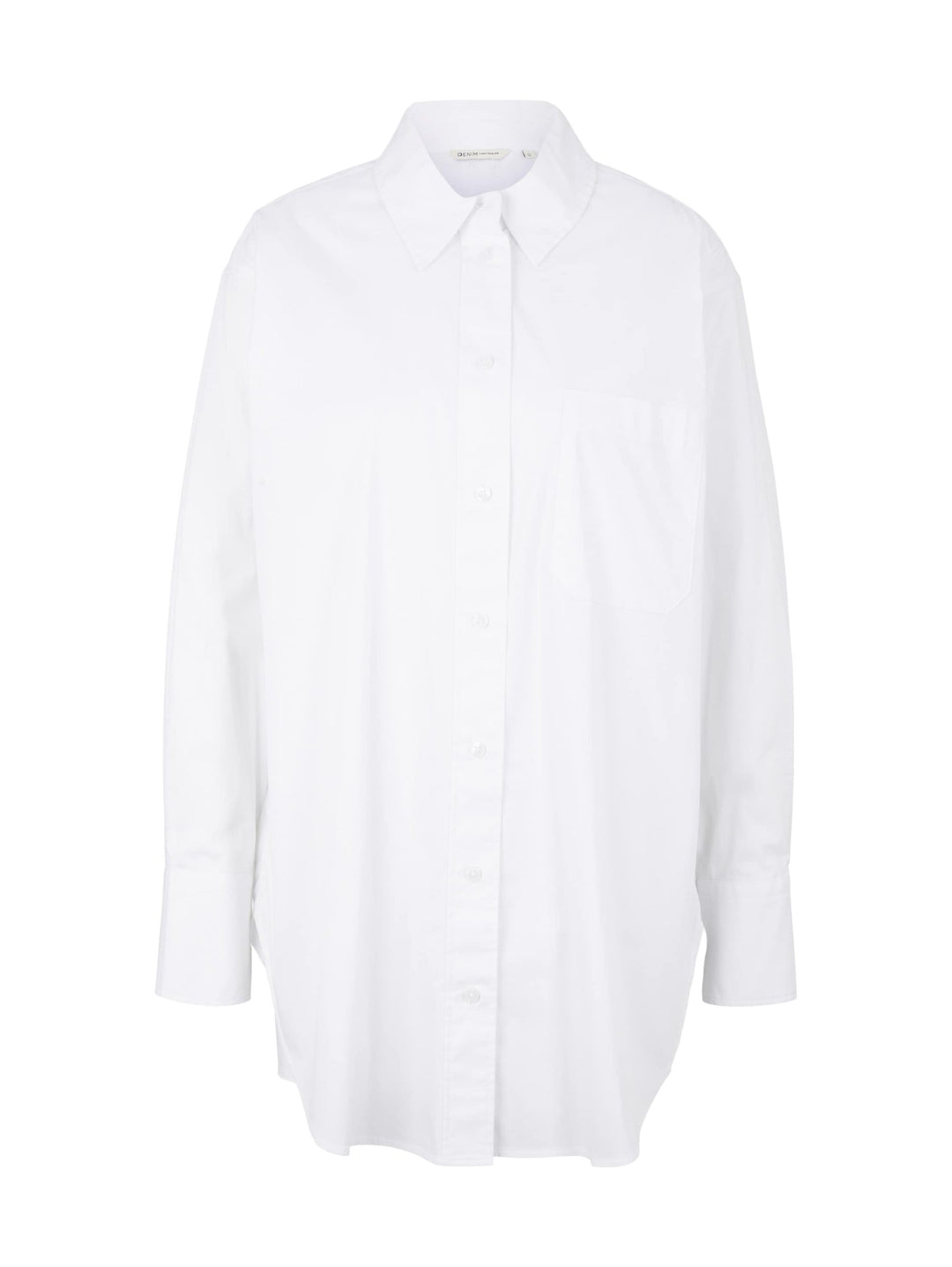 long shirt with chest pocket - White