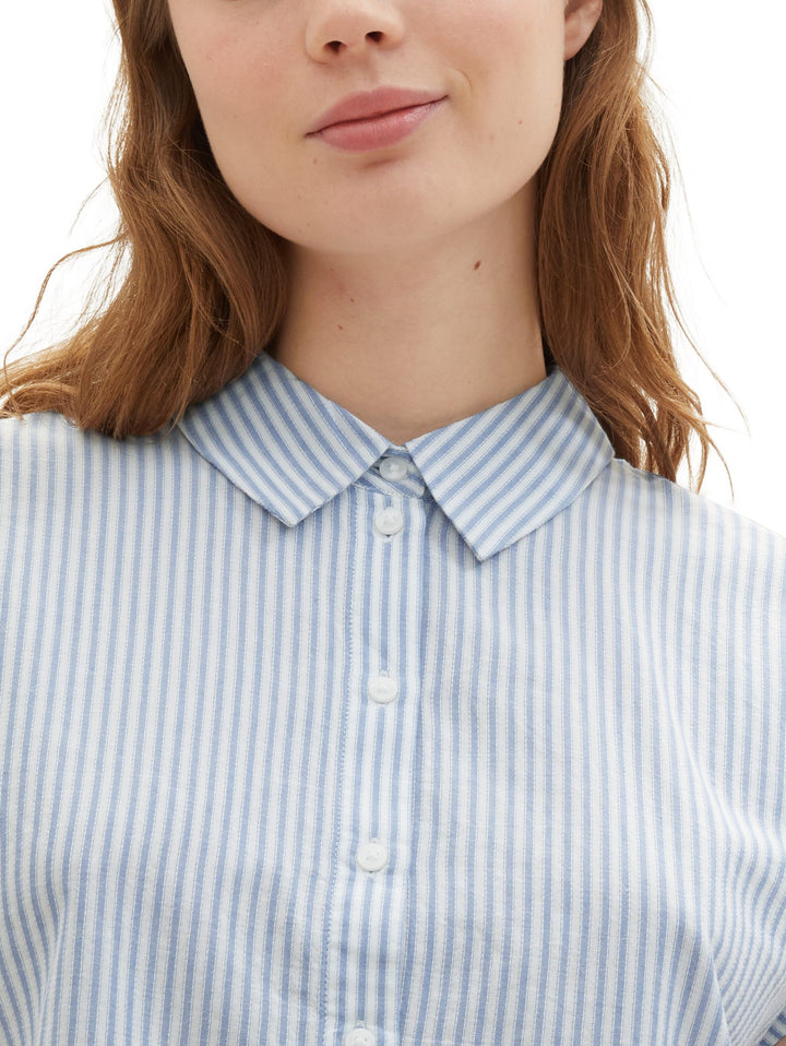 Striped short-sleeved shirt - Blue