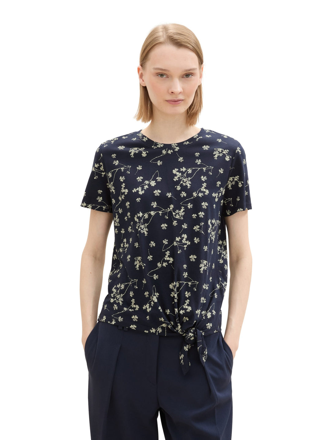 Printed Knot T-Shirt - Blue