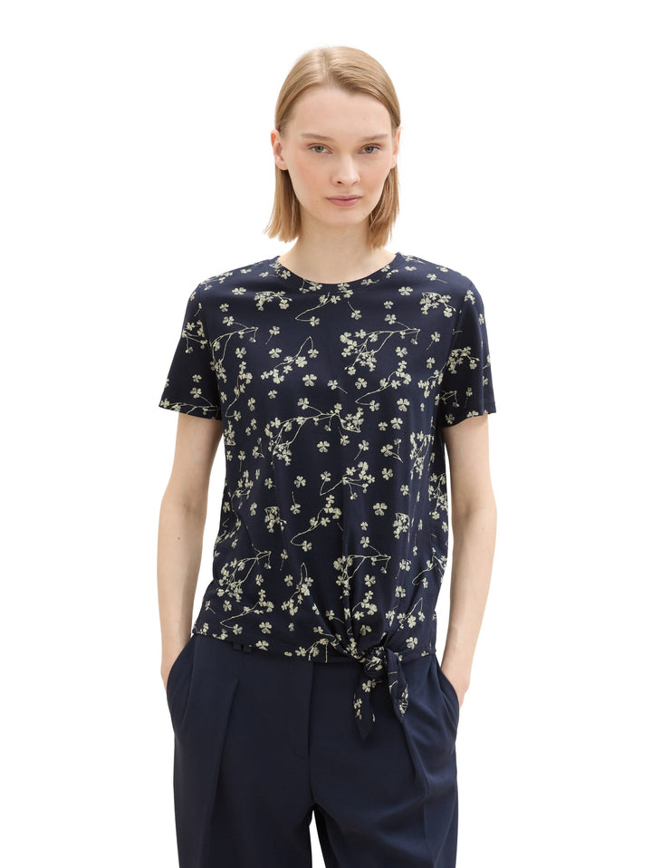 Printed Knot T-Shirt - Blue