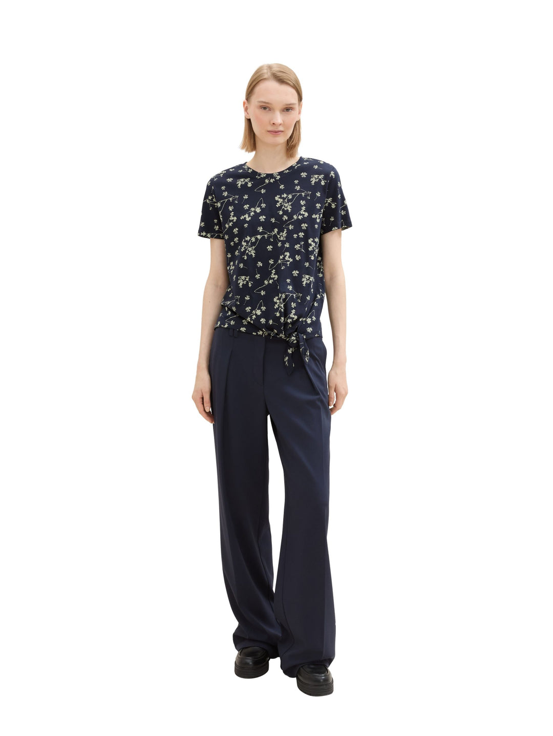Printed Knot T-Shirt - Blue