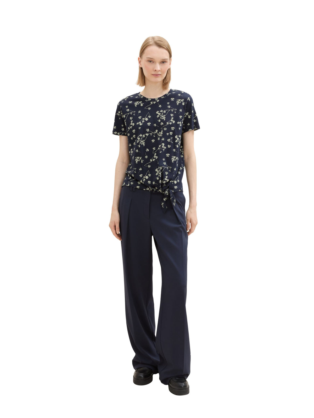 Printed Knot T-Shirt - Blue
