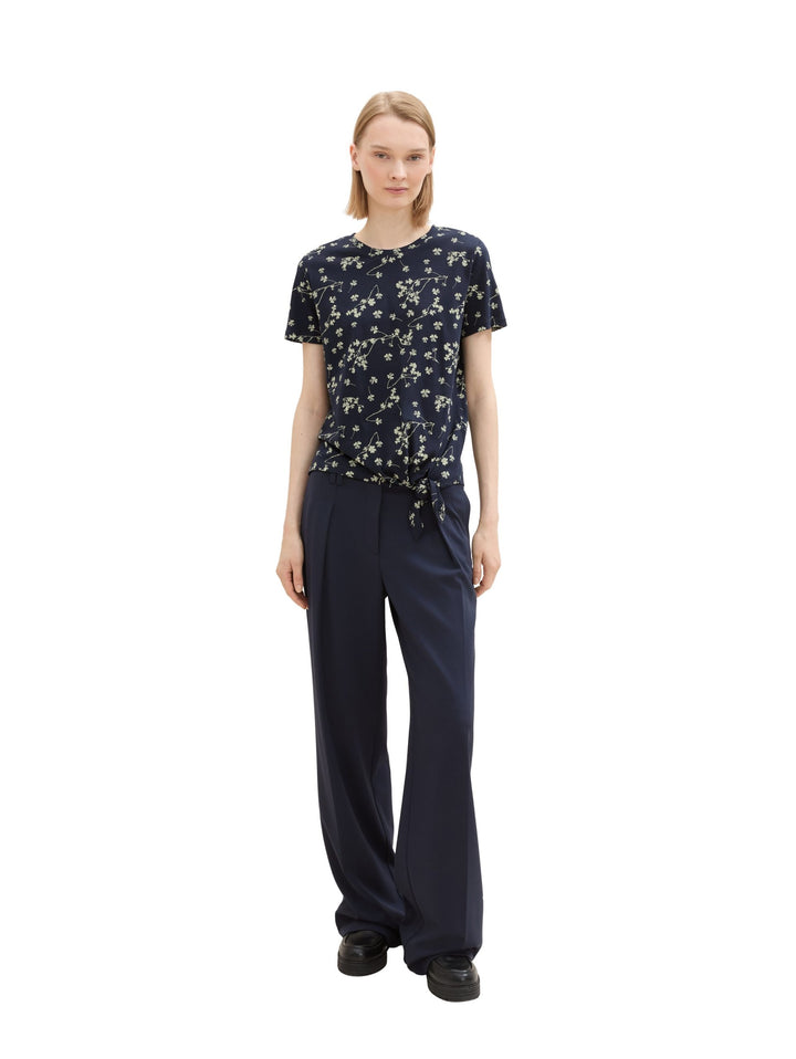 Printed Knot T-Shirt - Blue