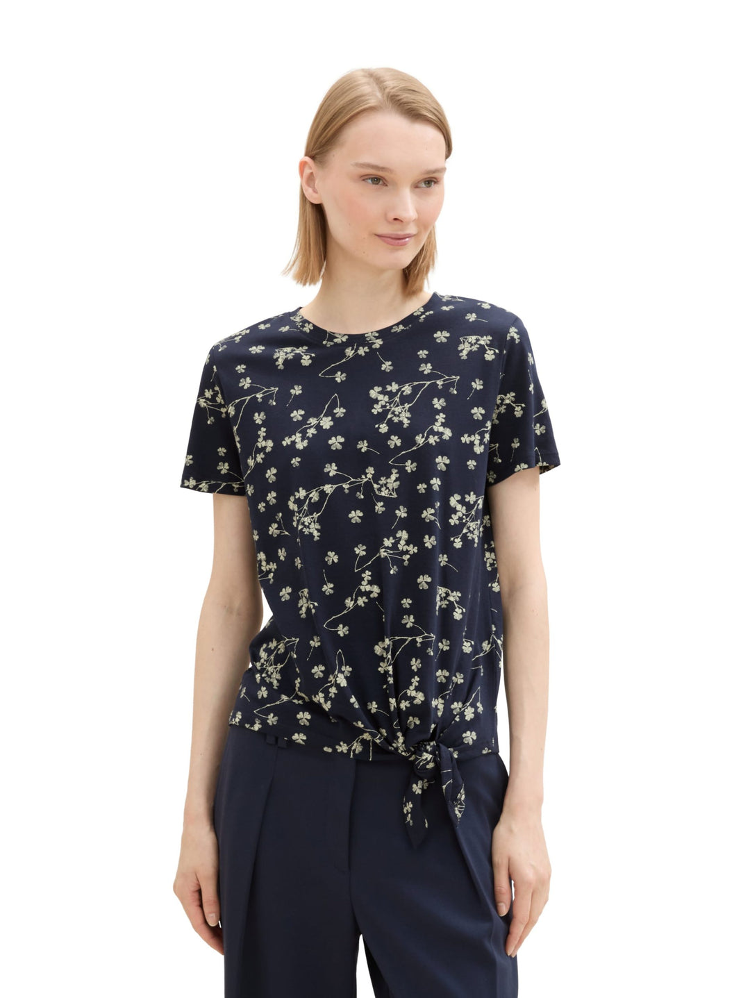 Printed Knot T-Shirt - Blue