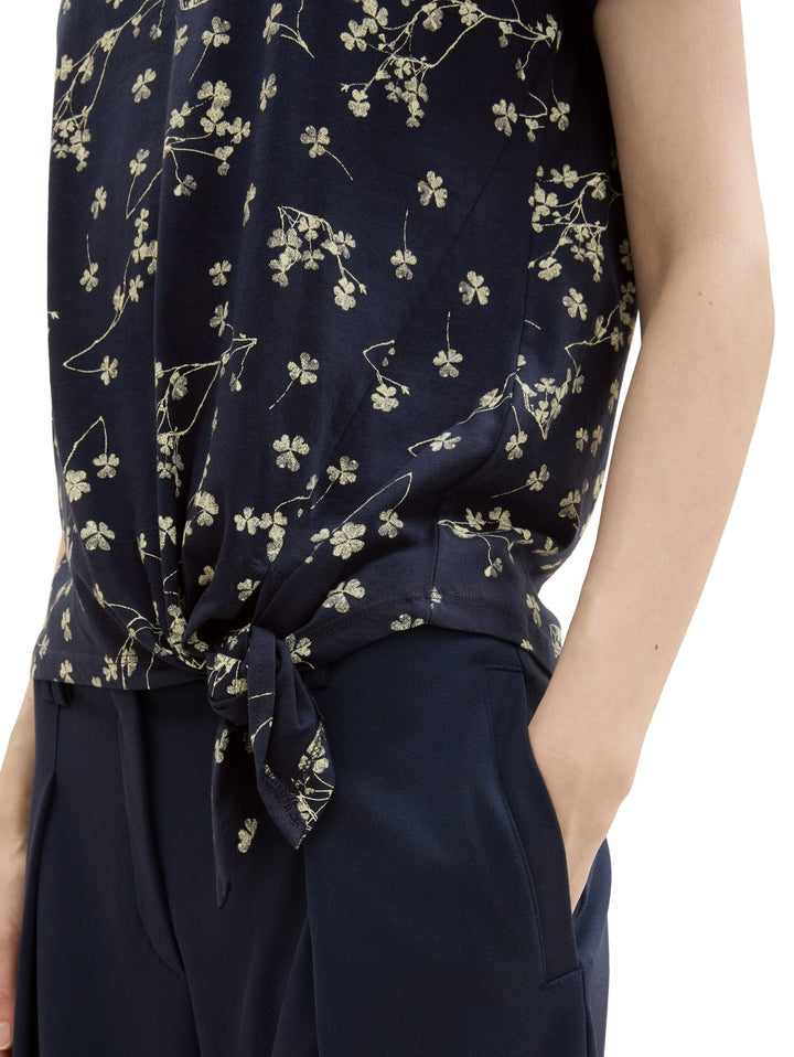Printed Knot T-Shirt - Blue