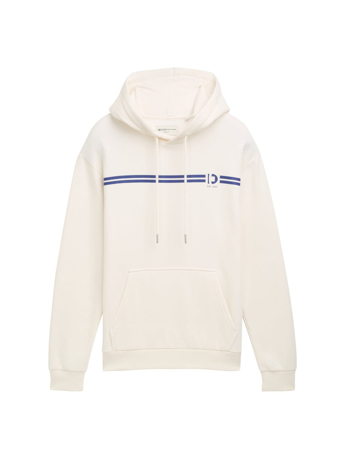 Hoodie With Chest Print - Brown