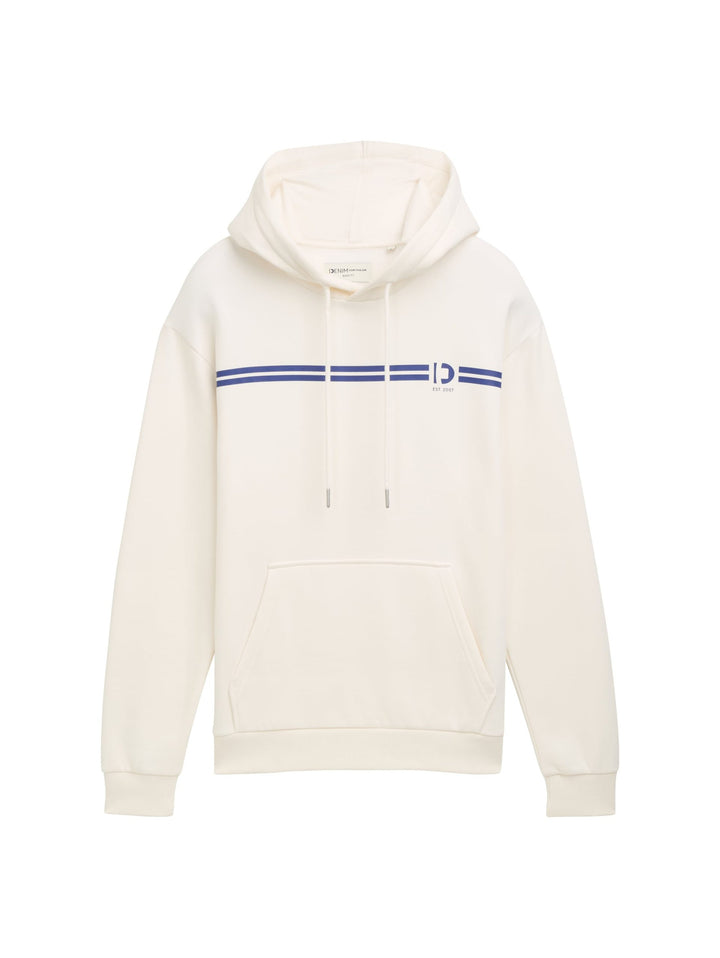 Hoodie With Chest Print - Brown