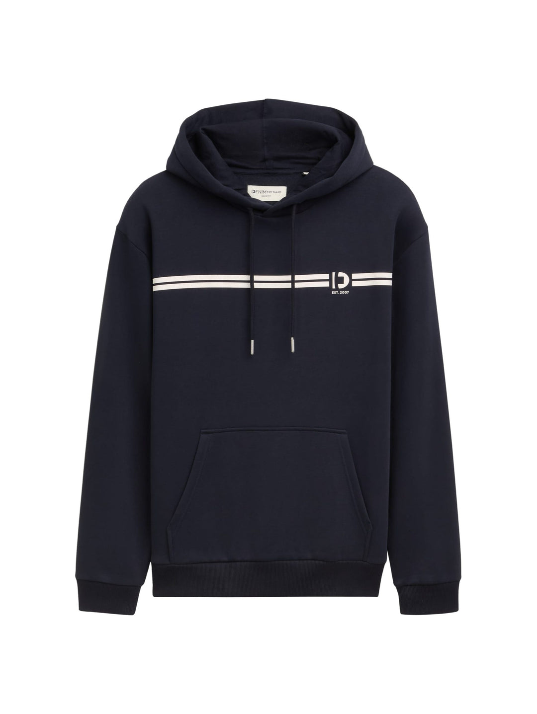 Hoodie With Chest Print - Light Blue