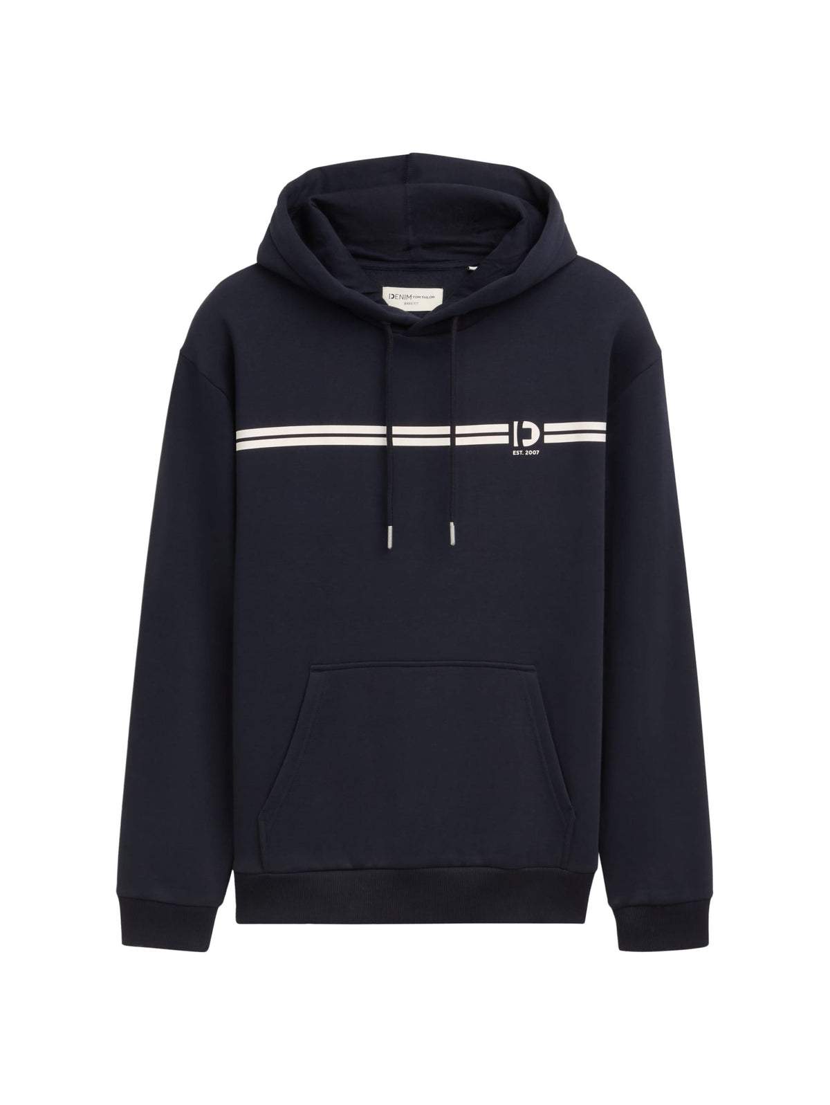 Hoodie With Chest Print - Light Blue