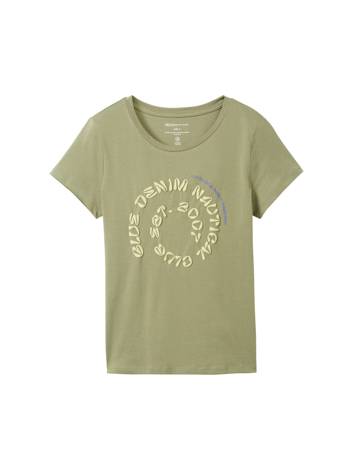 Printed Basic T-Shirt - Green