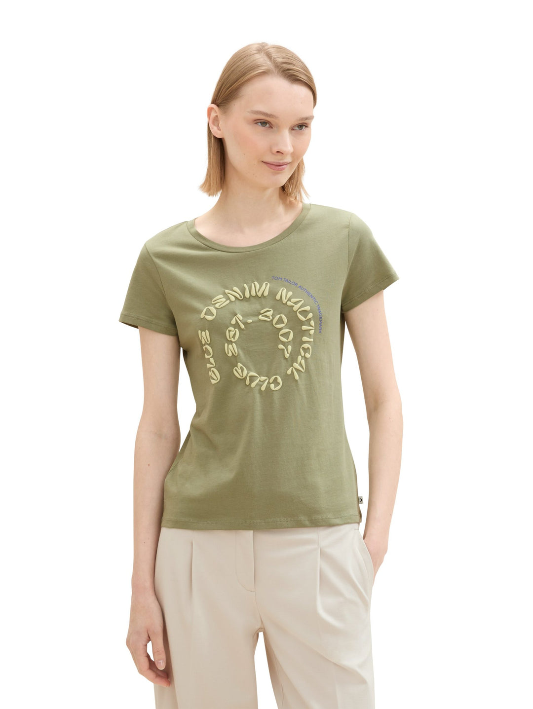 Printed Basic T-Shirt - Green
