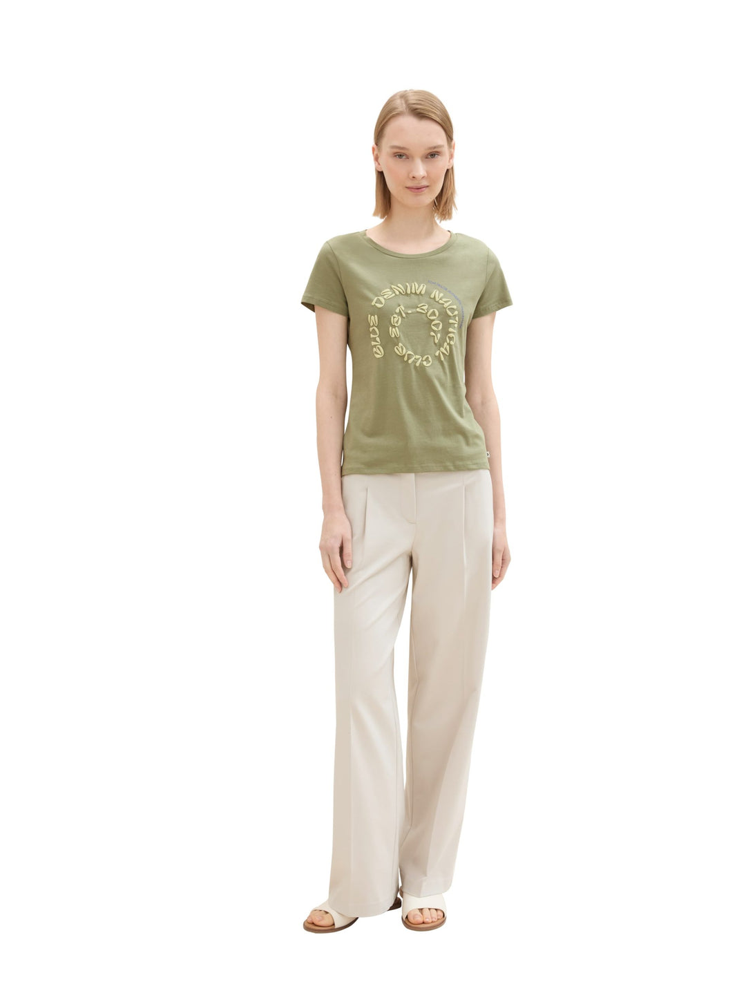Printed Basic T-Shirt - Green