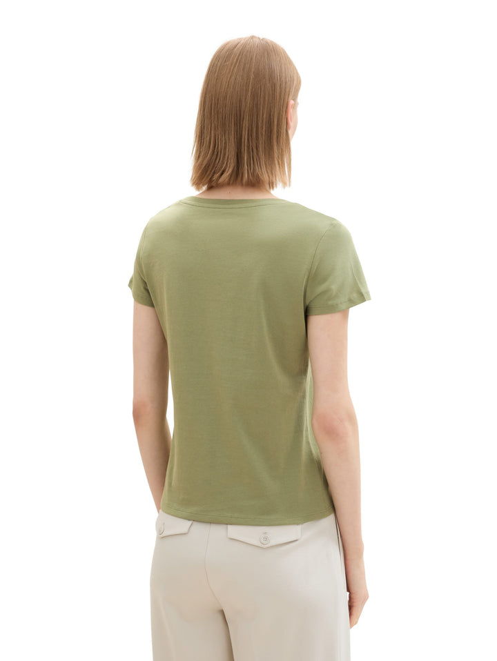 Printed Basic T-Shirt - Green
