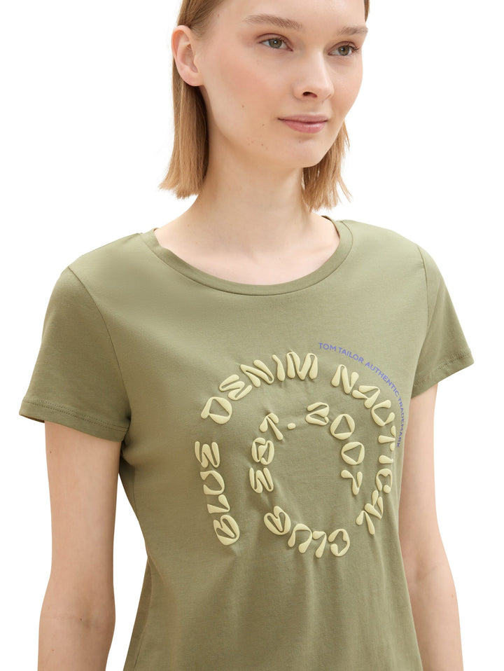 Printed Basic T-Shirt - Green