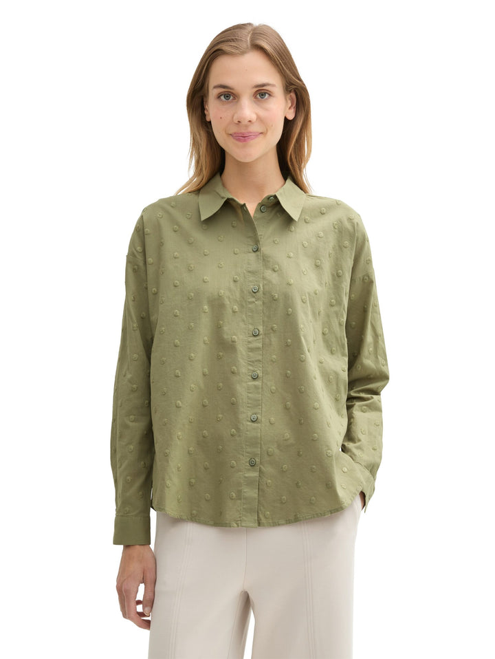 Dot Structure Blouse - Green