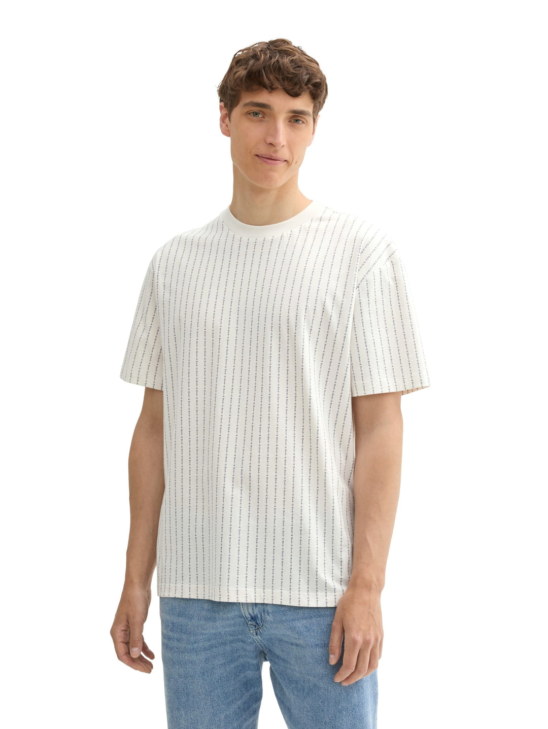 Relaxed Allover Print T-Shirt - Beige