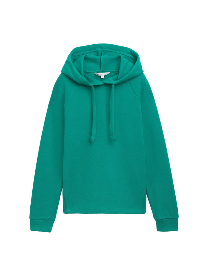 Cozy Hoodie With Strings - Green