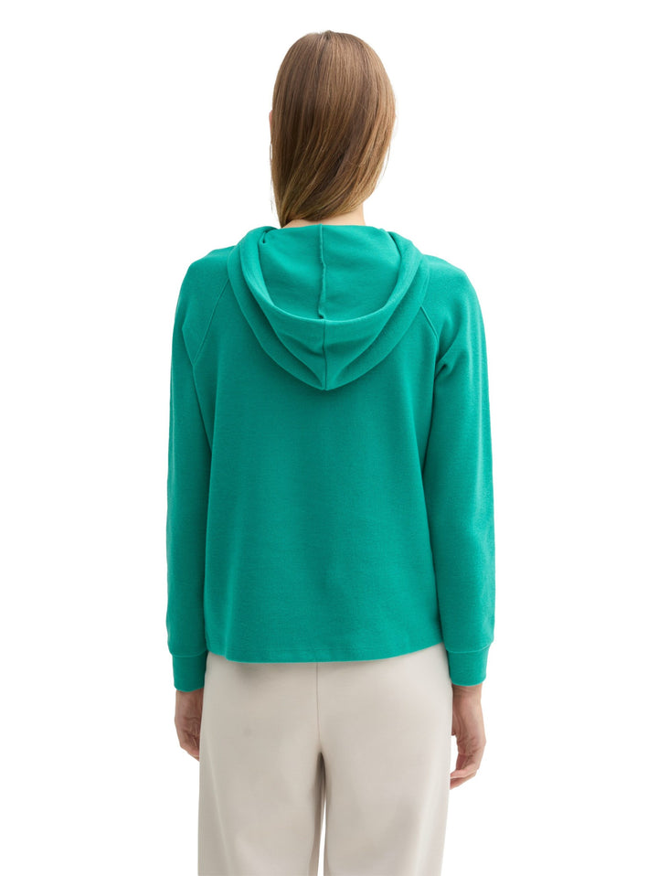 Cozy Hoodie With Strings - Green