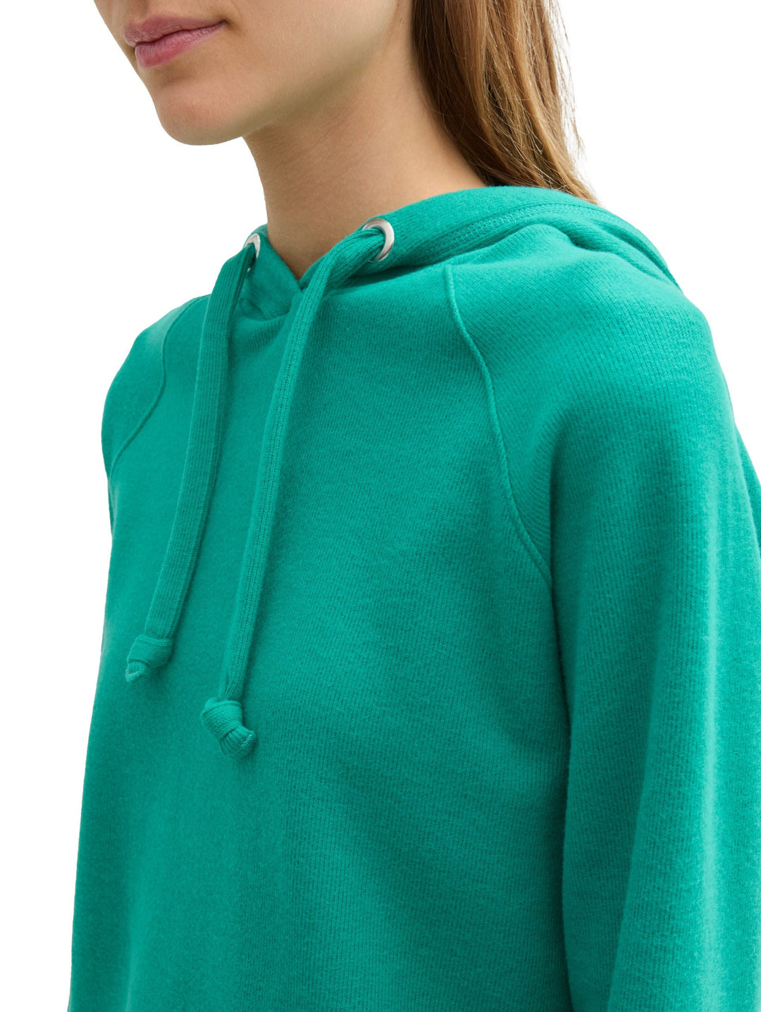 Cozy Hoodie With Strings - Green